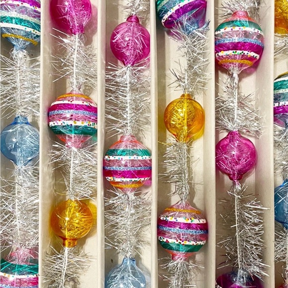 (2) Christopher Radko Glass Garland 7 feet each - Picture 2 of 4